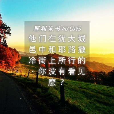 Picture 04 - 耶 利 米 书 7:17 CUVS - 他 们 在 犹 大 城 邑 中 和 耶 路 撒 - Bible Verse Picture