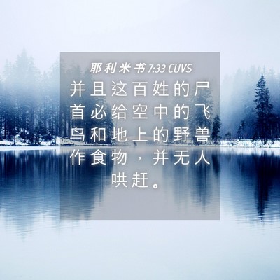 Picture 04 - 耶 利 米 书 7:33 CUVS - 并 且 这 百 姓 的 尸 首 必 给 空 中 - Bible Verse Picture
