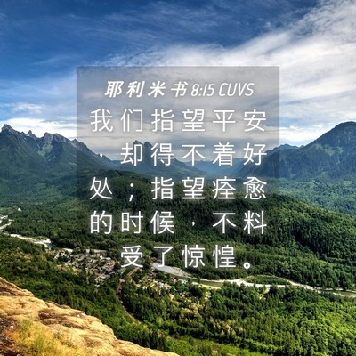 Picture 04 - 耶 利 米 书 8:15 CUVS - 我 们 指 望 平 安 ， 却 得 不 着 好 - Bible Verse Picture