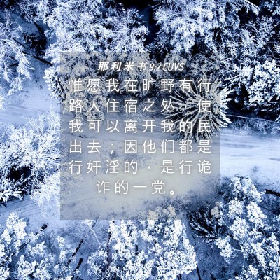 Picture 04 - 耶 利 米 书 9:2 CUVS - 惟 愿 我 在 旷 野 有 行 路 人 住 宿 - Bible Verse Picture