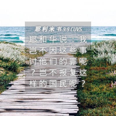 Picture 04 - 耶 利 米 书 9:9 CUVS - 耶 和 华 说 ： 我 岂 不 因 这 些 事 - Bible Verse Picture