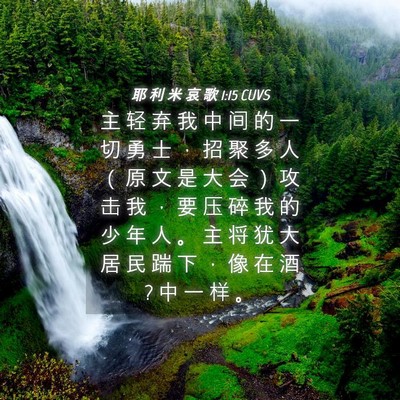 Picture 04 - 耶 利 米 哀 歌 1:15 CUVS - 主 轻 弃 我 中 间 的 一 切 勇 士 ， - Bible Verse Picture