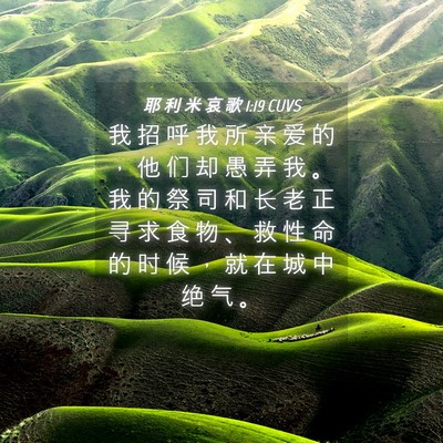 Picture 04 - 耶 利 米 哀 歌 1:19 CUVS - 我 招 呼 我 所 亲 爱 的 ， 他 们 却 - Bible Verse Picture