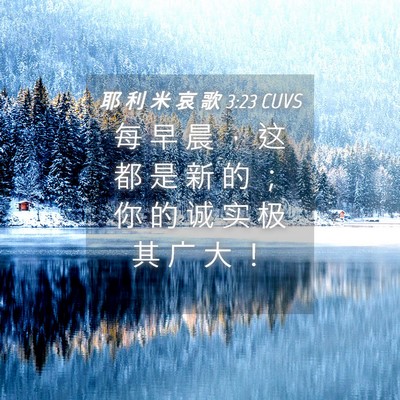Picture 04 - 耶 利 米 哀 歌 3:23 CUVS - 每 早 晨 ， 这 都 是 新 的 ； 你 的 - Bible Verse Picture