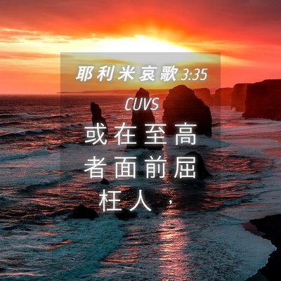 Picture 04 - 耶 利 米 哀 歌 3:35 CUVS - 或 在 至 高 者 面 前 屈 枉 人 - Bible Verse Picture