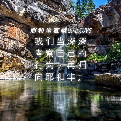 Picture 04 - 耶 利 米 哀 歌 3:40 CUVS - 我 们 当 深 深 考 察 自 己 的 行 为 - Bible Verse Picture