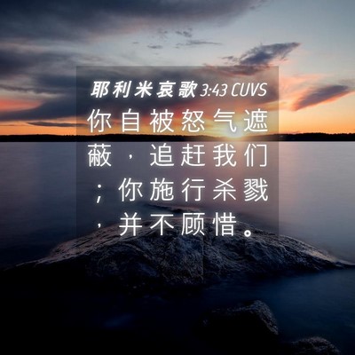 Picture 04 - 耶 利 米 哀 歌 3:43 CUVS - 你 自 被 怒 气 遮 蔽 ， 追 赶 我 们 - Bible Verse Picture
