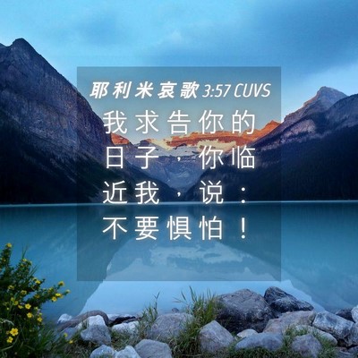 Picture 04 - 耶 利 米 哀 歌 3:57 CUVS - 我 求 告 你 的 日 子 ， 你 临 近 我 - Bible Verse Picture