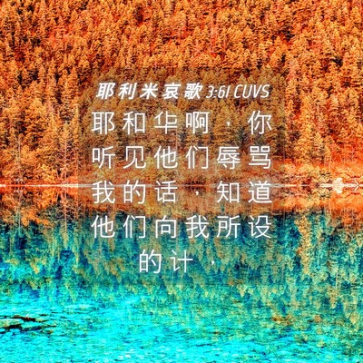 Picture 04 - 耶 利 米 哀 歌 3:61 CUVS - 耶 和 华 啊 ， 你 听 见 他 们 辱 骂 - Bible Verse Picture