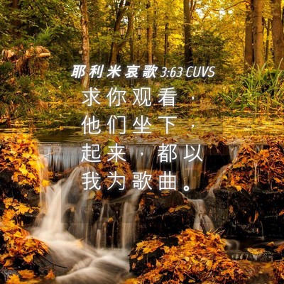 Picture 04 - 耶 利 米 哀 歌 3:63 CUVS - 求 你 观 看 ， 他 们 坐 下 ， 起 来 - Bible Verse Picture