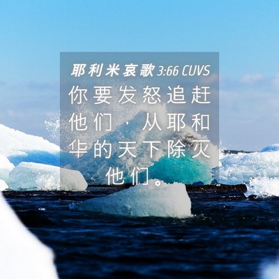 Picture 04 - 耶 利 米 哀 歌 3:66 CUVS - 你 要 发 怒 追 赶 他 们 ， 从 耶 和 - Bible Verse Picture
