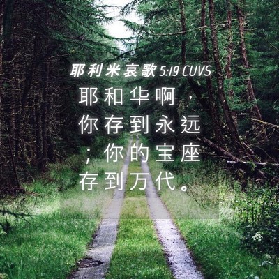 Picture 04 - 耶 利 米 哀 歌 5:19 CUVS - 耶 和 华 啊 ， 你 存 到 永 远 ； 你 - Bible Verse Picture