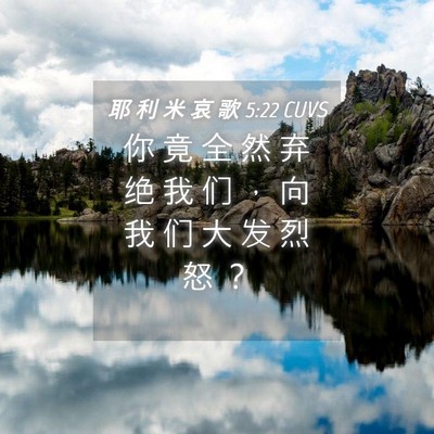 Picture 04 - 耶 利 米 哀 歌 5:22 CUVS - 你 竟 全 然 弃 绝 我 们 ， 向 我 们 - Bible Verse Picture