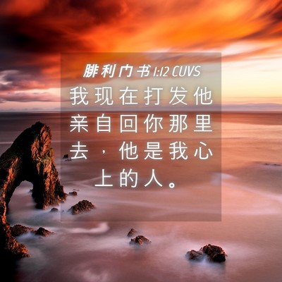Picture 04 - 腓 利 门 书 1:12 CUVS - 我 现 在 打 发 他 亲 自 回 你 那 里 - Bible Verse Picture