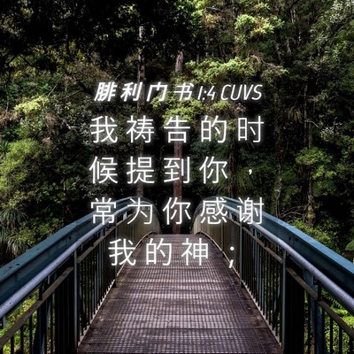 Picture 04 - 腓 利 门 书 1:4 CUVS - 我 祷 告 的 时 候 提 到 你 ， 常 为 - Bible Verse Picture