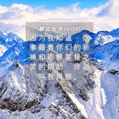 Picture 04 - 腓 立 比 书 1:19 CUVS - 因 为 我 知 道 ， 这 事 藉 着 你 们 - Bible Verse Picture