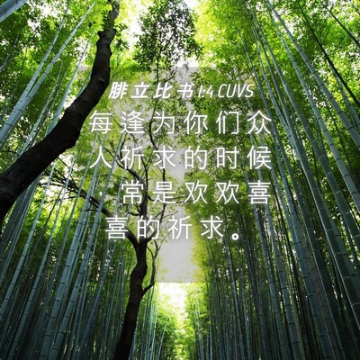 Picture 04 - 腓 立 比 书 1:4 CUVS - 每 逢 为 你 们 众 人 祈 求 的 时 候 - Bible Verse Picture