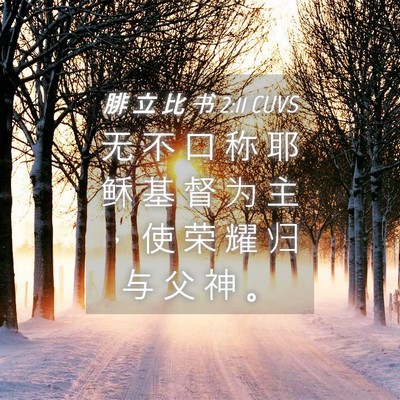 Picture 04 - 腓 立 比 书 2:11 CUVS - 无 不 口 称 耶 稣 基 督 为 主 ， 使 - Bible Verse Picture