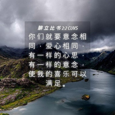 Picture 04 - 腓 立 比 书 2:2 CUVS - 你 们 就 要 意 念 相 同 ， 爱 心 相 - Bible Verse Picture