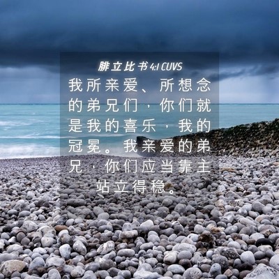 Picture 04 - 腓 立 比 书 4:1 CUVS - 我 所 亲 爱 、 所 想 念 的 弟 兄 们 - Bible Verse Picture