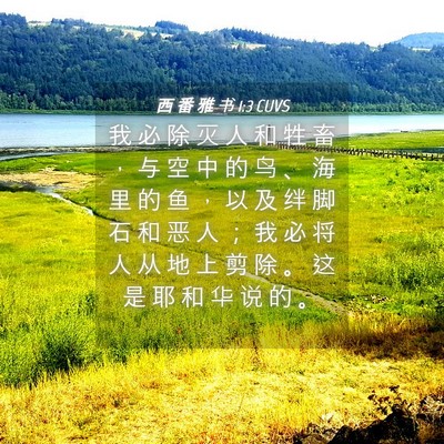 Picture 04 - 西 番 雅 书 1:3 CUVS - 我 必 除 灭 人 和 牲 畜 ， 与 空 中 - Bible Verse Picture