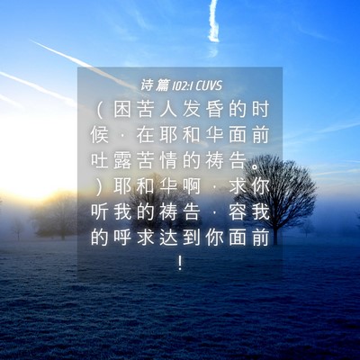 Picture 04 - 诗 篇 102:1 CUVS - （ 困 苦 人 发 昏 的 时 候 ， 在 耶 - Bible Verse Picture