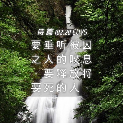 Picture 04 - 诗 篇 102:20 CUVS - 要 垂 听 被 囚 之 人 的 叹 息 ， 要 - Bible Verse Picture