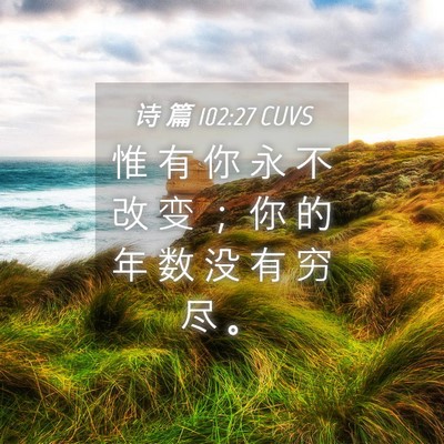 Picture 04 - 诗 篇 102:27 CUVS - 惟 有 你 永 不 改 变 ； 你 的 年 数 - Bible Verse Picture