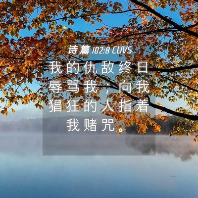 Picture 04 - 诗 篇 102:8 CUVS - 我 的 仇 敌 终 日 辱 骂 我 ； 向 我 - Bible Verse Picture