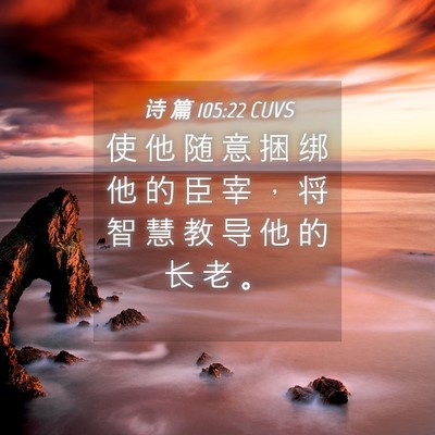 Picture 04 - 诗 篇 105:22 CUVS - 使 他 随 意 捆 绑 他 的 臣 宰 ， 将 - Bible Verse Picture