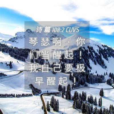 Picture 04 - 诗 篇 108:2 CUVS - 琴 瑟 啊 ， 你 们 当 醒 起 ！ 我 自 - Bible Verse Picture