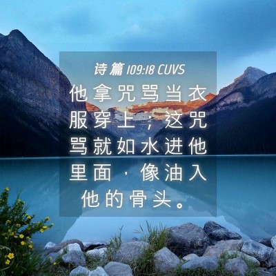 Picture 04 - 诗 篇 109:18 CUVS - 他 拿 咒 骂 当 衣 服 穿 上 ； 这 咒 - Bible Verse Picture