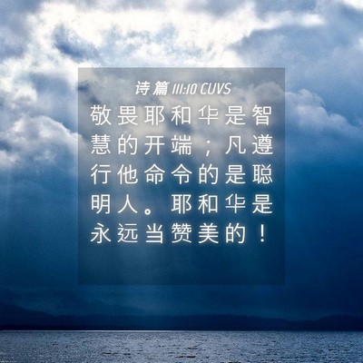 Picture 04 - 诗 篇 111:10 CUVS - 敬 畏 耶 和 华 是 智 慧 的 开 端 ； - Bible Verse Picture