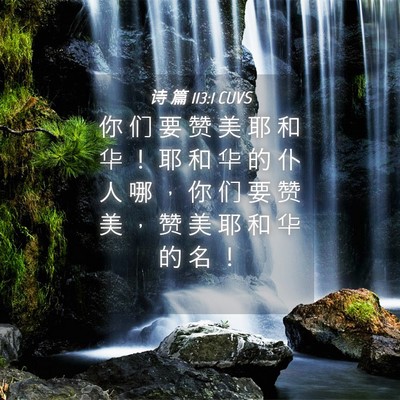 Picture 04 - 诗 篇 113:1 CUVS - 你 们 要 赞 美 耶 和 华 ！ 耶 和 华 - Bible Verse Picture