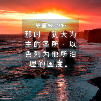 Picture 04 - 诗 篇 114:2 CUVS - 那 时 ， 犹 大 为 主 的 圣 所 ， 以 - Bible Verse Picture