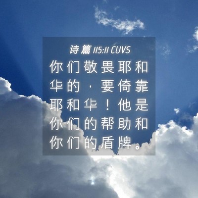 Picture 04 - 诗 篇 115:11 CUVS - 你 们 敬 畏 耶 和 华 的 ， 要 倚 靠 - Bible Verse Picture