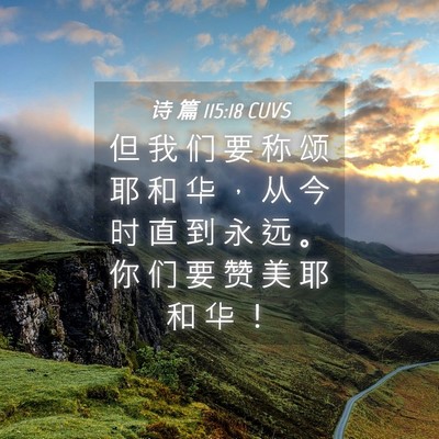 Picture 04 - 诗 篇 115:18 CUVS - 但 我 们 要 称 颂 耶 和 华 ， 从 今 - Bible Verse Picture