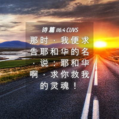 Picture 04 - 诗 篇 116:4 CUVS - 那 时 ， 我 便 求 告 耶 和 华 的 名 - Bible Verse Picture