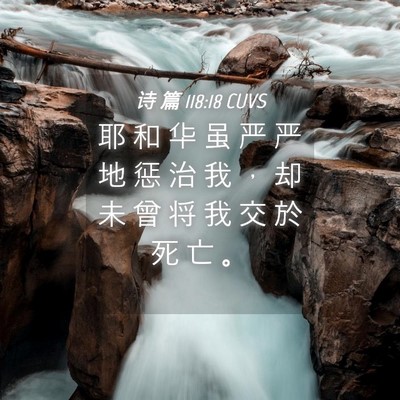 Picture 04 - 诗 篇 118:18 CUVS - 耶 和 华 虽 严 严 地 惩 治 我 ， 却 - Bible Verse Picture