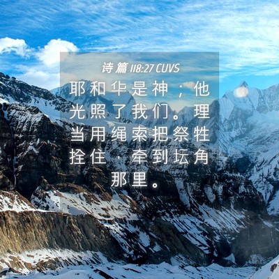 Picture 04 - 诗 篇 118:27 CUVS - 耶 和 华 是 神 ； 他 光 照 了 我 们 - Bible Verse Picture