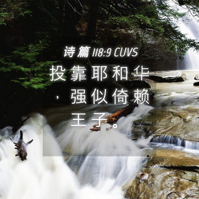 Picture 04 - 诗 篇 118:9 CUVS - 投 靠 耶 和 华 ， 强 似 倚 赖 王 子 - Bible Verse Picture