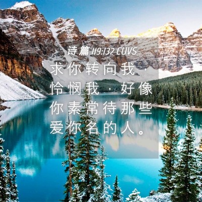Picture 04 - 诗 篇 119:132 CUVS - 求 你 转 向 我 ， 怜 悯 我 ， 好 像 - Bible Verse Picture