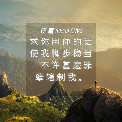 Picture 04 - 诗 篇 119:133 CUVS - 求 你 用 你 的 话 使 我 脚 步 稳 当 - Bible Verse Picture