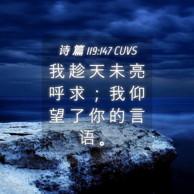 Picture 04 - 诗 篇 119:147 CUVS - 我 趁 天 未 亮 呼 求 ； 我 仰 望 了 - Bible Verse Picture