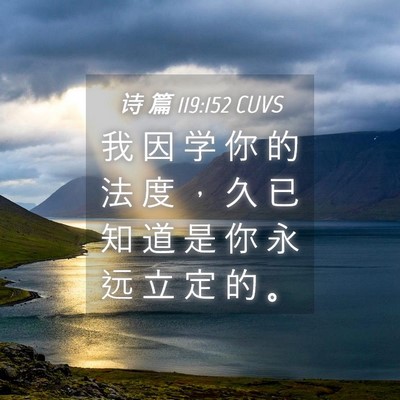 Picture 04 - 诗 篇 119:152 CUVS - 我 因 学 你 的 法 度 ， 久 已 知 道 - Bible Verse Picture