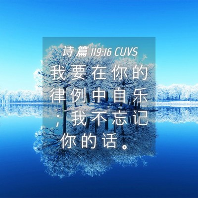 Picture 04 - 诗 篇 119:16 CUVS - 我 要 在 你 的 律 例 中 自 乐 ； 我 - Bible Verse Picture