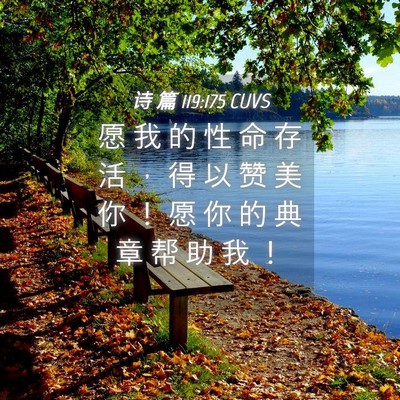 Picture 04 - 诗 篇 119:175 CUVS - 愿 我 的 性 命 存 活 ， 得 以 赞 美 - Bible Verse Picture