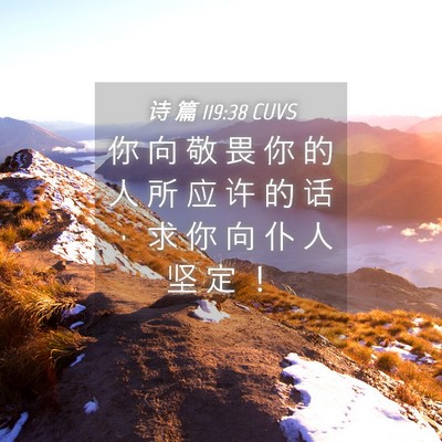Picture 04 - 诗 篇 119:38 CUVS - 你 向 敬 畏 你 的 人 所 应 许 的 话 - Bible Verse Picture