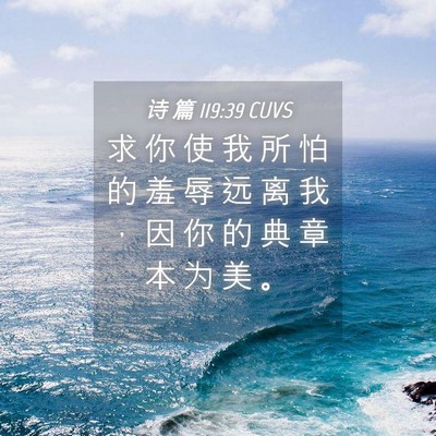 Picture 04 - 诗 篇 119:39 CUVS - 求 你 使 我 所 怕 的 羞 辱 远 离 我 - Bible Verse Picture