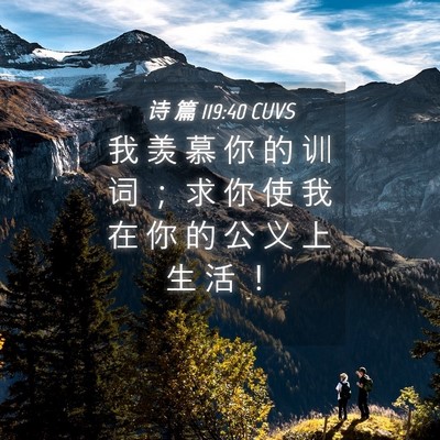 Picture 04 - 诗 篇 119:40 CUVS - 我 羡 慕 你 的 训 词 ； 求 你 使 我 - Bible Verse Picture